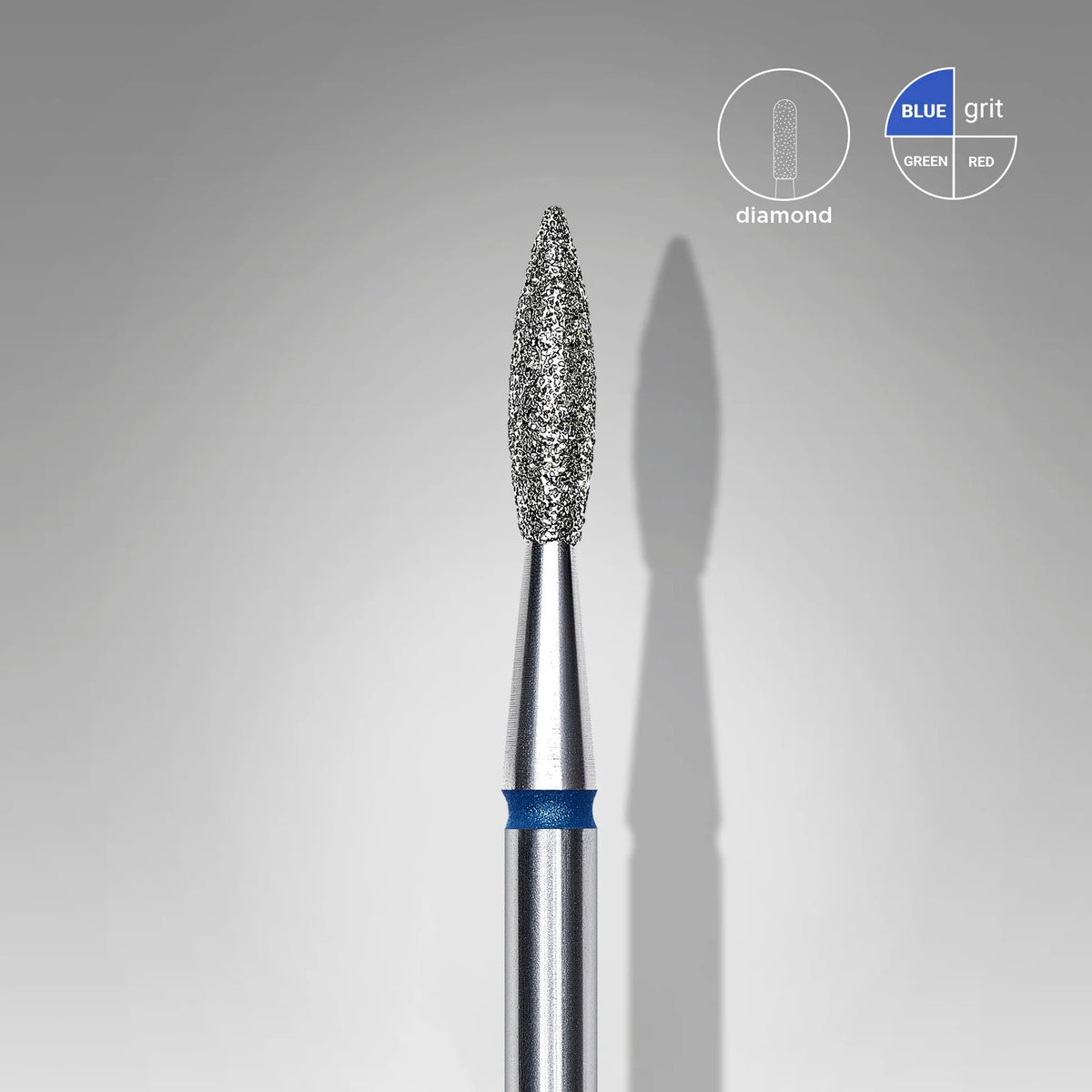 STALEKS EXPERT Fresa diamantata Fiamma acuta blu, diametro 2,1 mm, parte lavorativa 8 mm