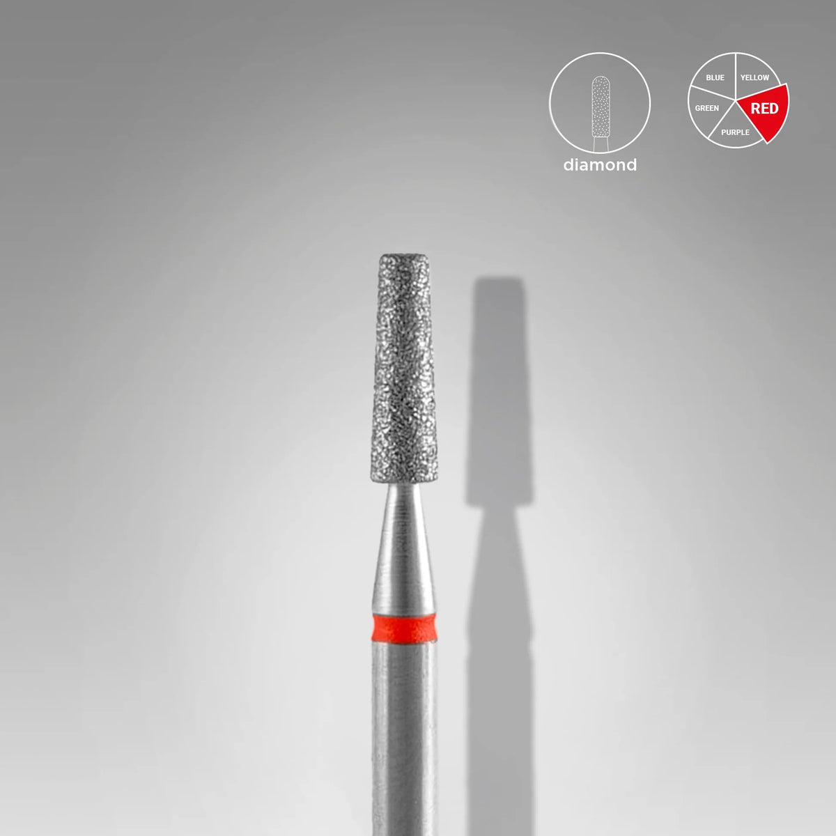 STALEKS EXPERT Fresa diamantata «cono troncato» rossa, diametro 2,5 mm, parte lavorativa 8 mm