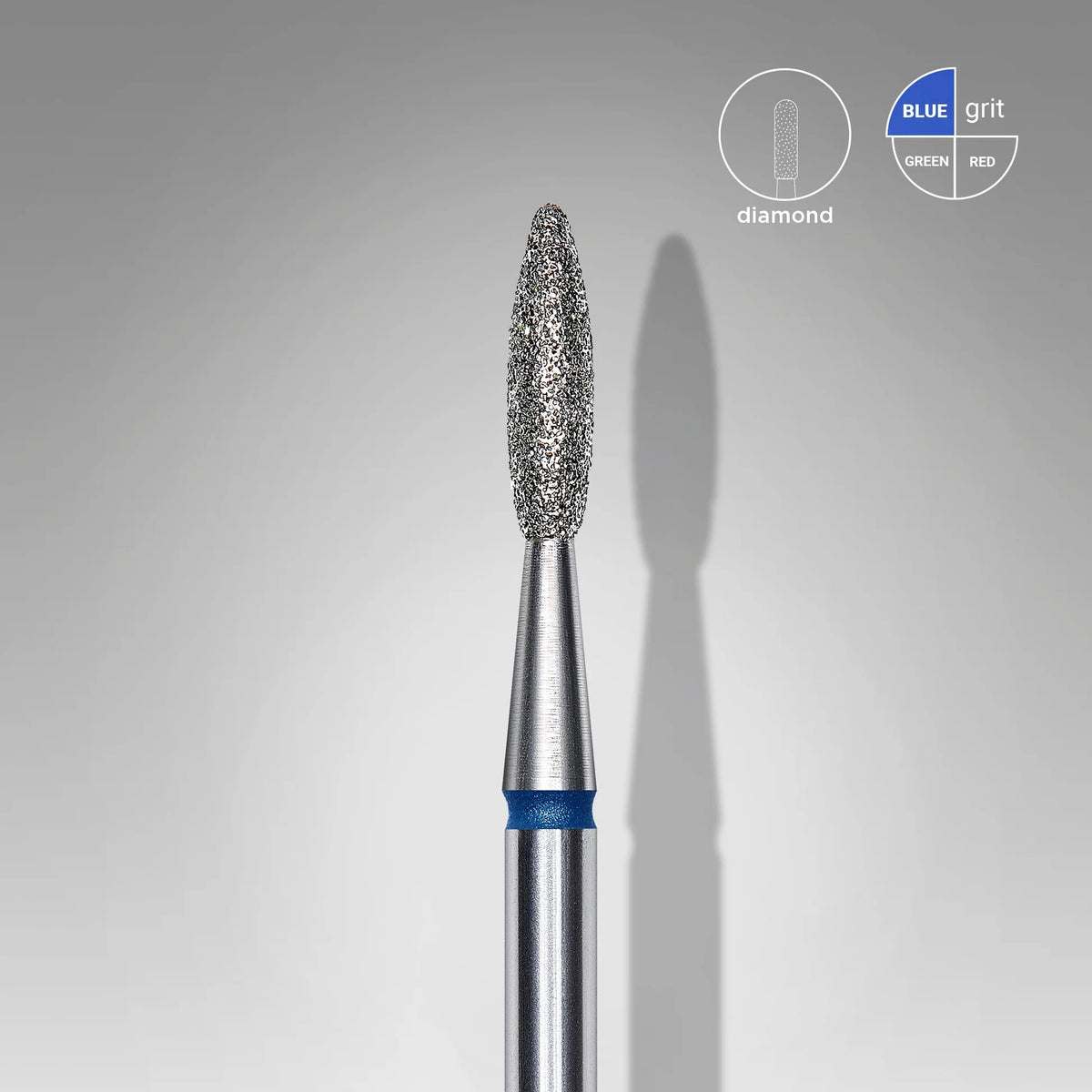 STALEKS EXPERT Fresa diamantata «Fiamma» blu, diametro 2,1 mm, parte lavorativa 8 mm