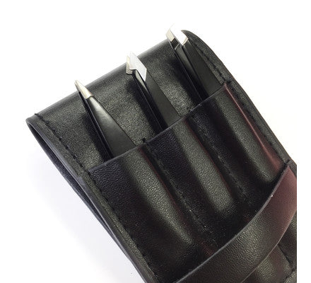 Set di 3 pinzette per talpe Nikk (nere) con custodia