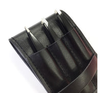 Set di 3 pinzette per talpe Nikk (nere) con custodia