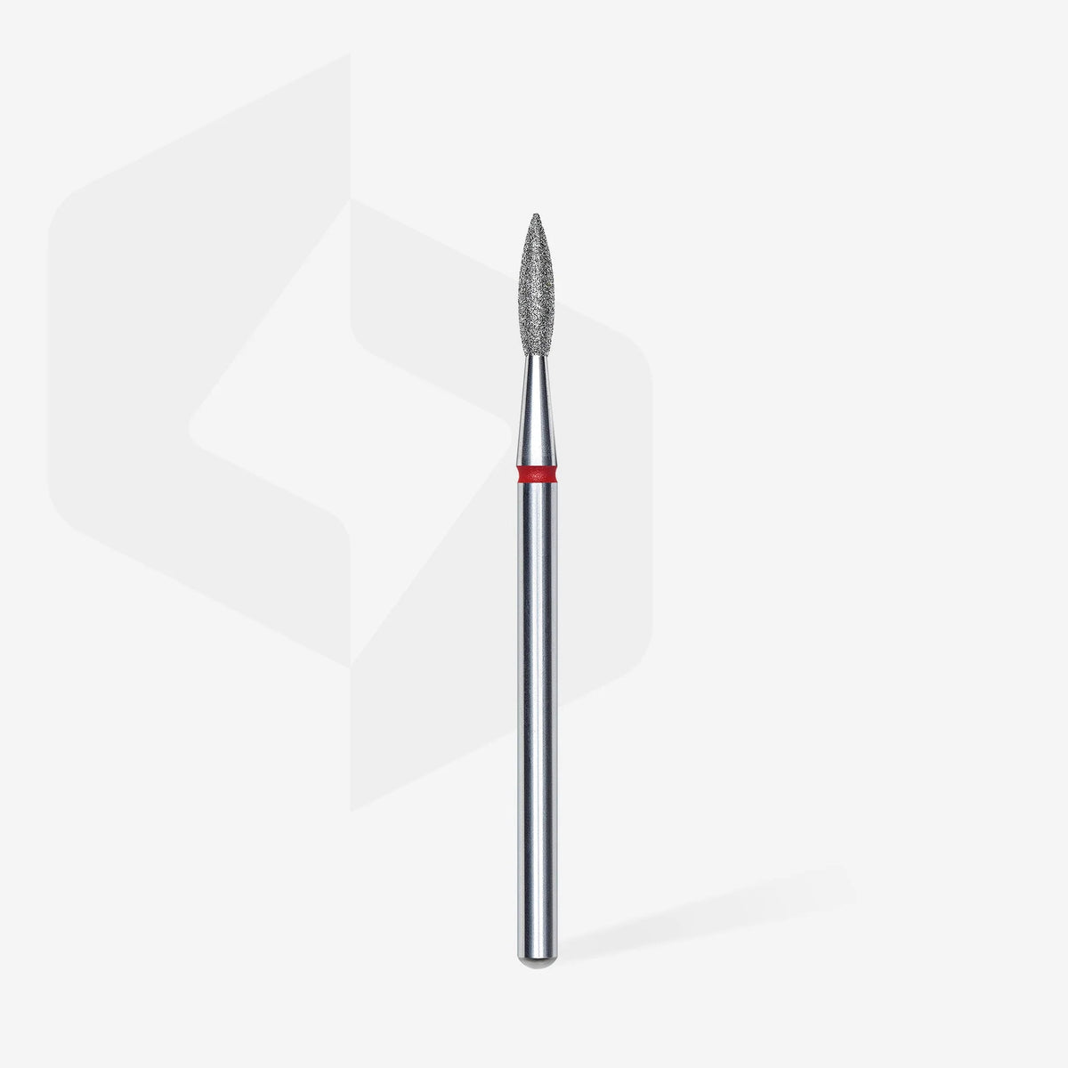 STALEKS EXPERT Fresa diamantata a fiamma acuta rossa, diametro 2,1 mm, parte lavorativa 8 mm