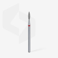 STALEKS EXPERT Fresa diamantata a fiamma acuta rossa, diametro 2,1 mm, parte lavorativa 8 mm