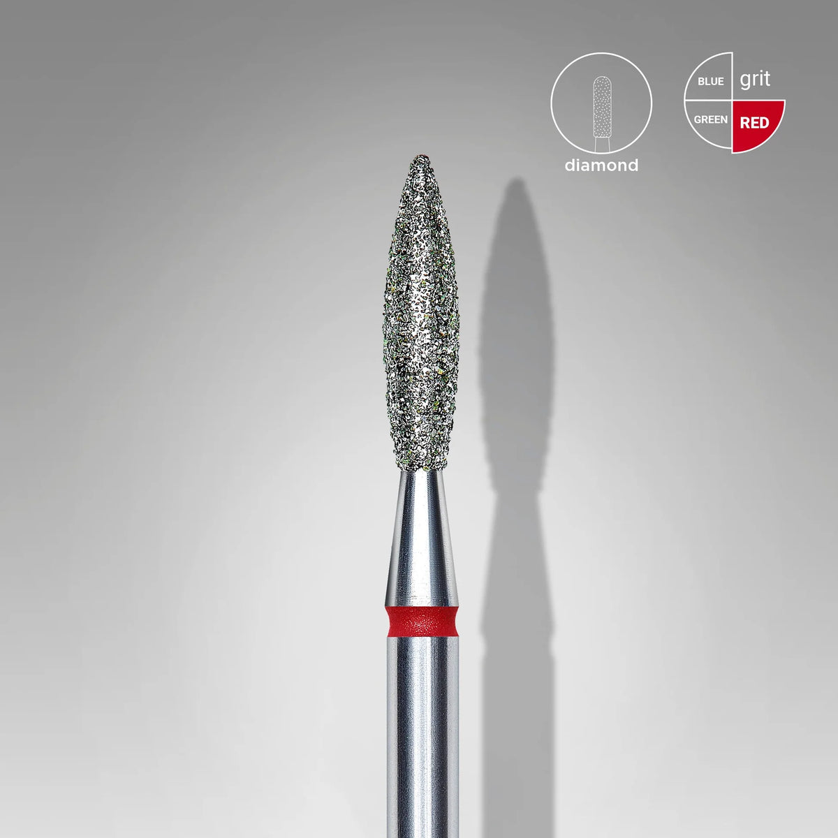 STALEKS EXPERT Fresa diamantata "Fiamma" rossa, diametro 2,3 mm, parte lavorativa 10 mm
