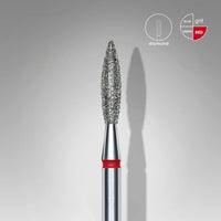 STALEKS EXPERT Fresa diamantata "Fiamma" rossa, diametro 2,3 mm, parte lavorativa 10 mm