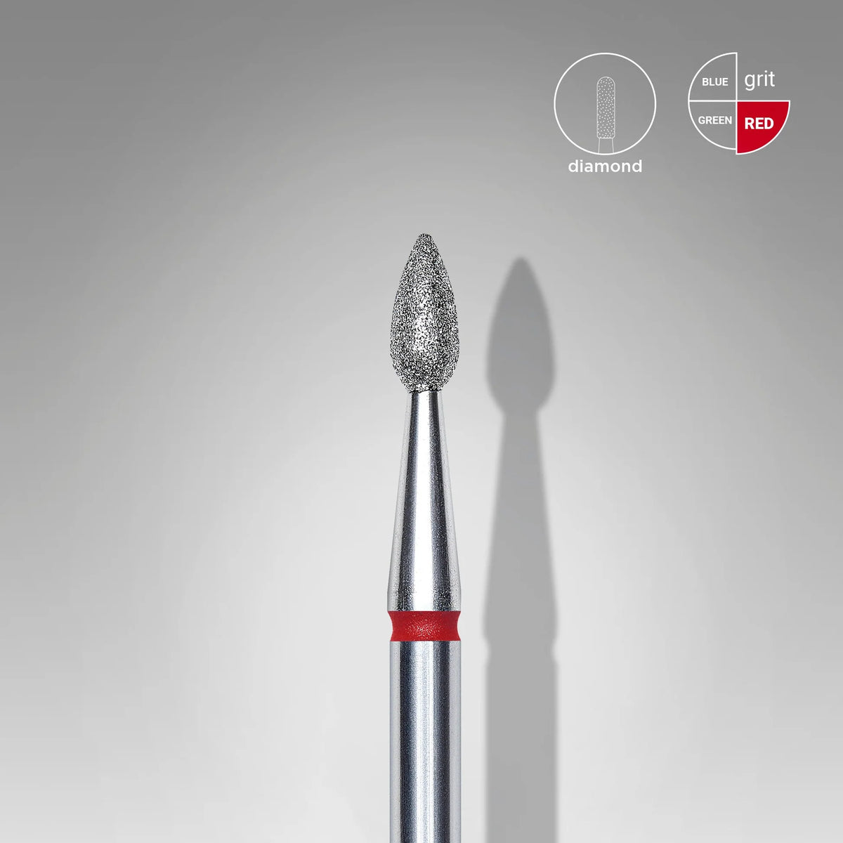 STALEKS EXPERT Fresa diamantata a goccia rossa, diametro 2,3 mm, parte lavorativa 5 mm