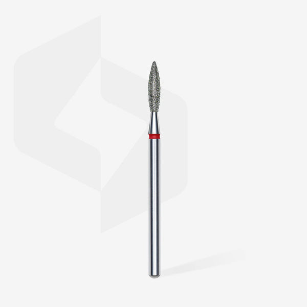 STALEKS EXPERT Fresa diamantata "Fiamma" rossa, diametro 2,3 mm, parte lavorativa 10 mm
