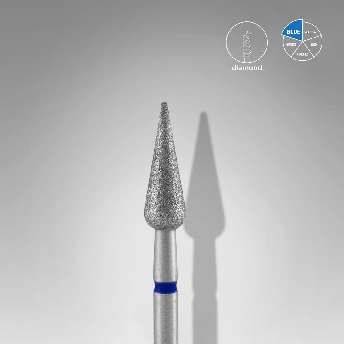 STALEKS EXPERT Fresa diamantata «Pera acuta» blu, diametro 4 mm, parte lavorativa 12 mm