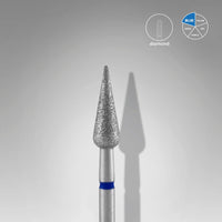 STALEKS EXPERT Fresa diamantata «Pera acuta» blu, diametro 4 mm, parte lavorativa 12 mm