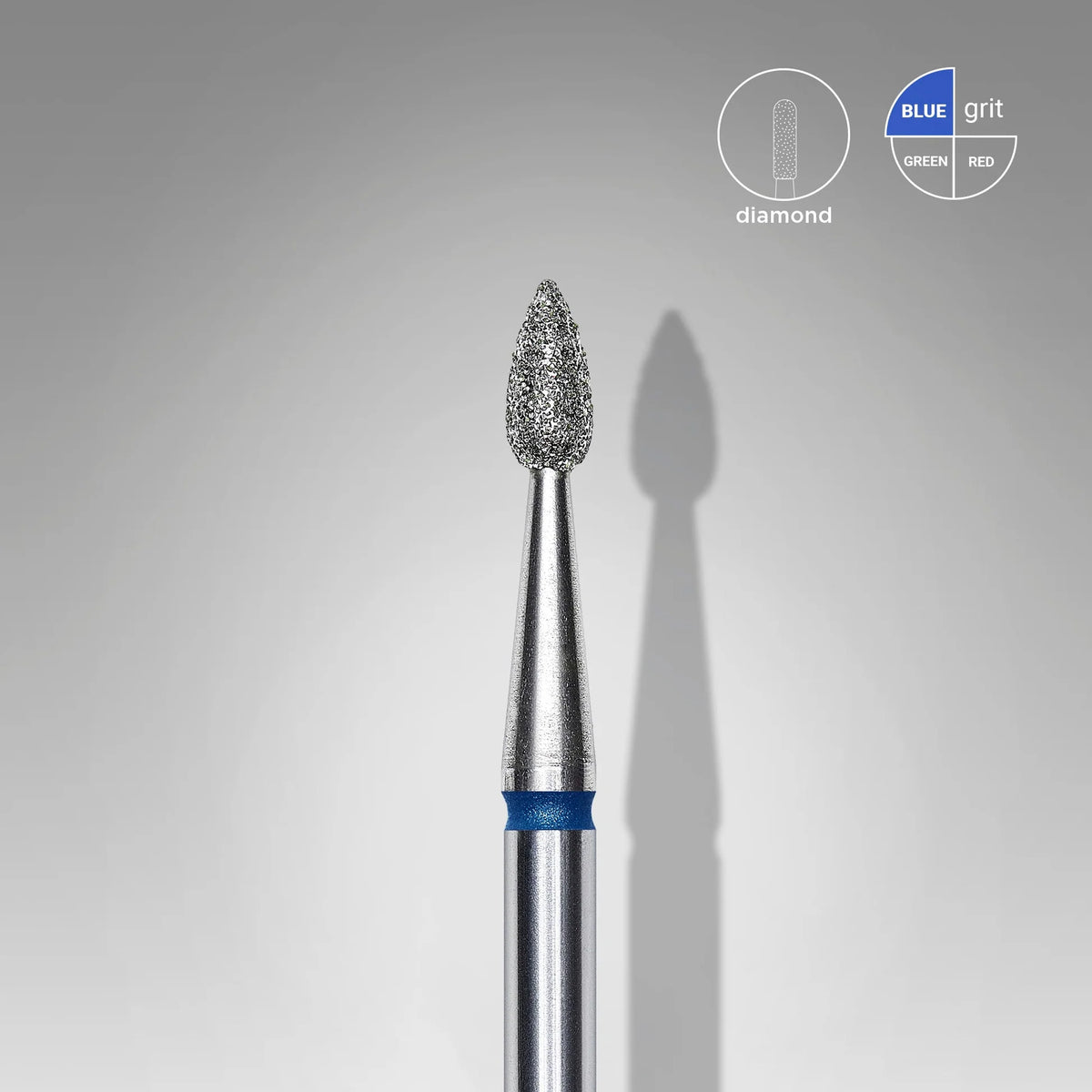 STALEKS EXPERT Fresa diamantata a goccia blu, diametro 2,3 mm, parte lavorativa 5 mm