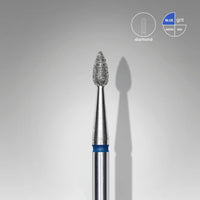 STALEKS EXPERT Fresa diamantata a goccia blu, diametro 2,3 mm, parte lavorativa 5 mm