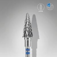 STALEKS EXPERT Fresa in metallo duro per mancini «Cono» blu, diametro 6 mm, parte lavorativa 14 mm