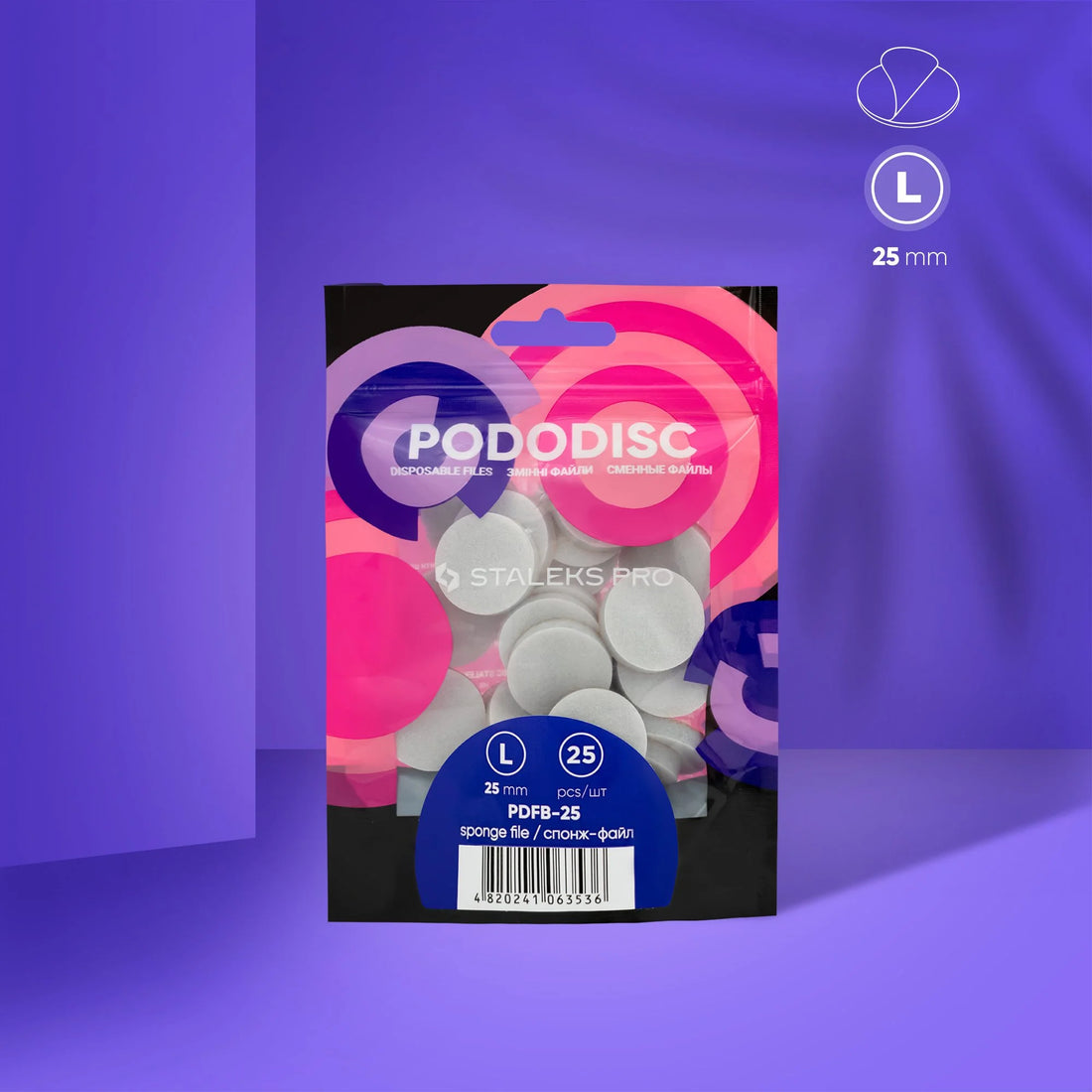 File di spugna per PODODISC disco pedicure STALEKS PRO L (25 pezzi)