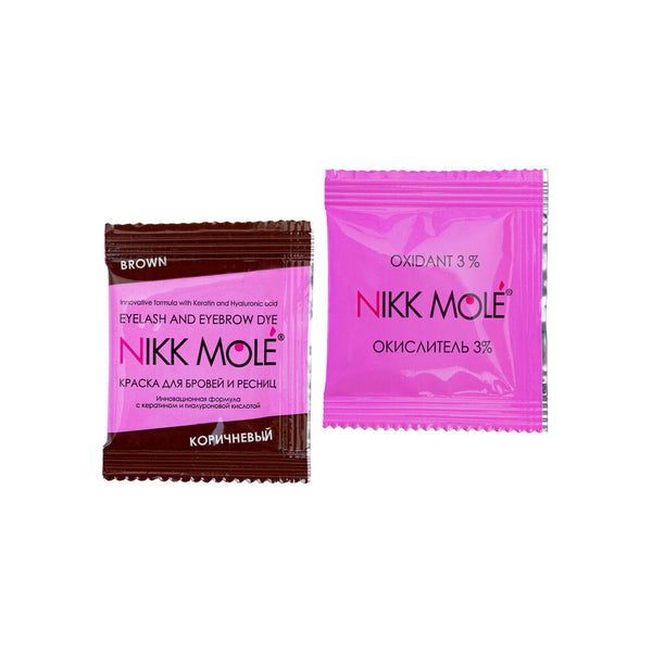 Set di tinte per sopracciglia e ciglia Marrone Nikk Mole Bustina da 8x5 ml
