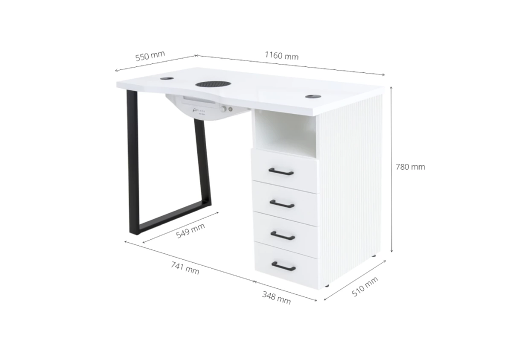 Tavolo cosmetico Afinia Prime White rigato