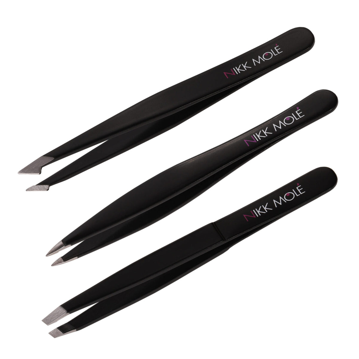 Set di pinzette per talpe Nikk, 3 pezzi (nere)