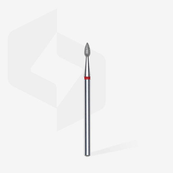 STALEKS EXPERT Fresa diamantata a goccia rossa, diametro 2,3 mm, parte lavorativa 5 mm