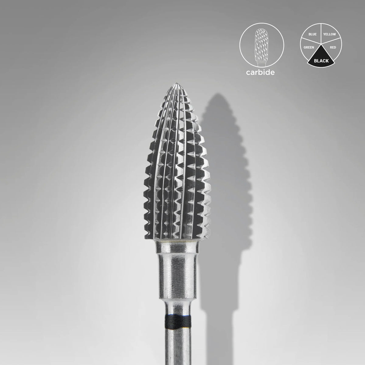 STALEKS EXPERT Punta in carburo "Pigna" nera hard, diametro 6 mm, parte lavorativa 14 mm