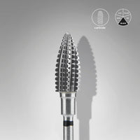 STALEKS EXPERT Punta in carburo "Pigna" nera hard, diametro 6 mm, parte lavorativa 14 mm