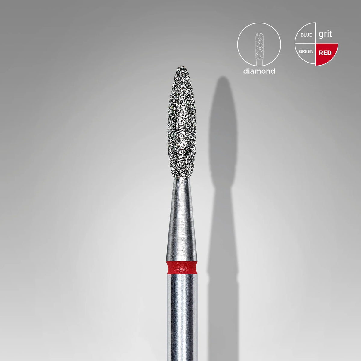 STALEKS EXPERT Fresa diamantata «Fiamma» rossa, diametro 2,1 mm, parte lavorativa 8 mm