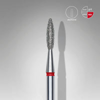 STALEKS EXPERT Fresa diamantata «Fiamma» rossa, diametro 2,1 mm, parte lavorativa 8 mm