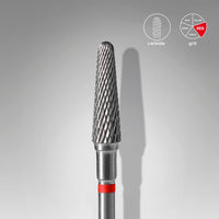STALEKS EXPERT Fresa in metallo duro «cono troncato» rossa, diametro 4 mm, parte lavorativa 13 mm