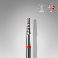 STALEKS EXPERT Fresa in metallo duro «Cono» rossa, diametro 2,3 mm, parte lavorativa 8 mm