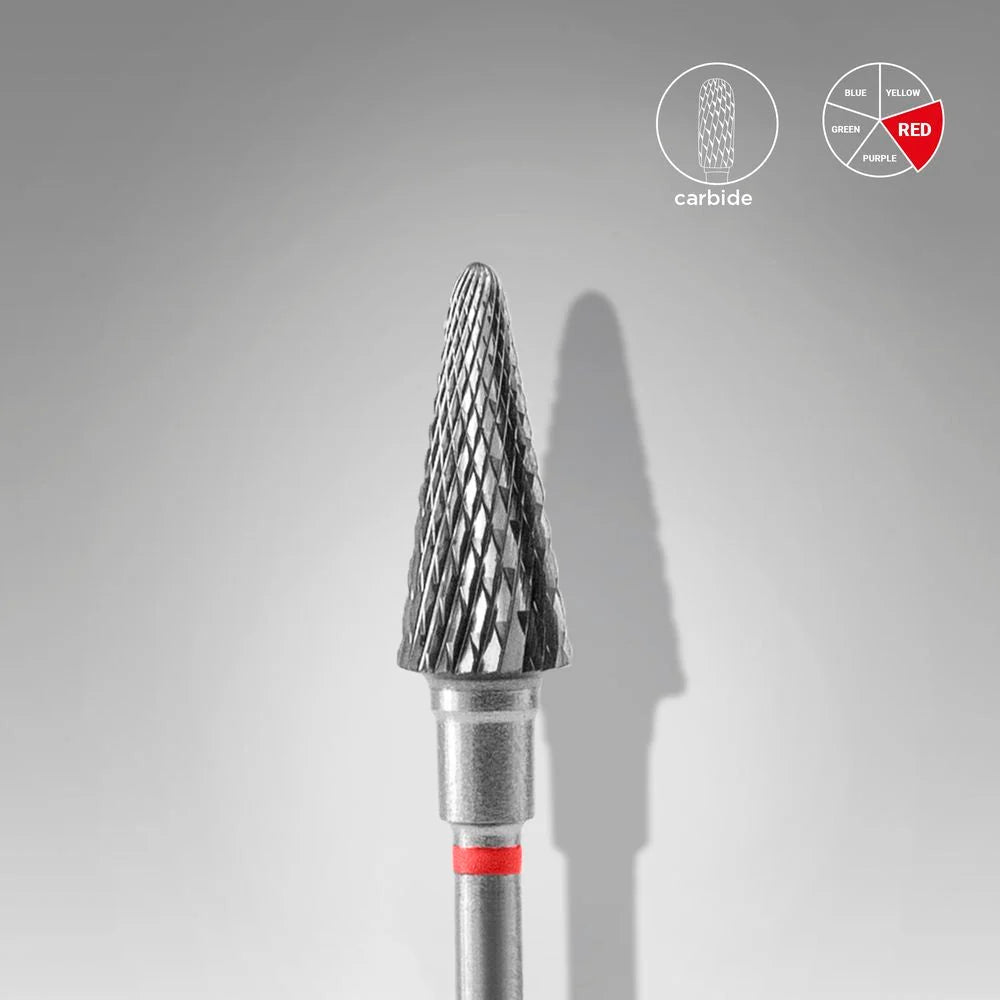 STALEKS EXPERT Fresa in metallo duro «Cono» rossa, diametro 6 mm, parte lavorativa 14 mm