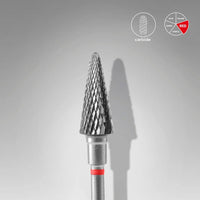 STALEKS EXPERT Fresa in metallo duro «Cono» rossa, diametro 6 mm, parte lavorativa 14 mm