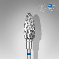 STALEKS EXPERT Fresa in metallo duro a grani di mais blu, diametro 6 mm, parte lavorativa 14 mm