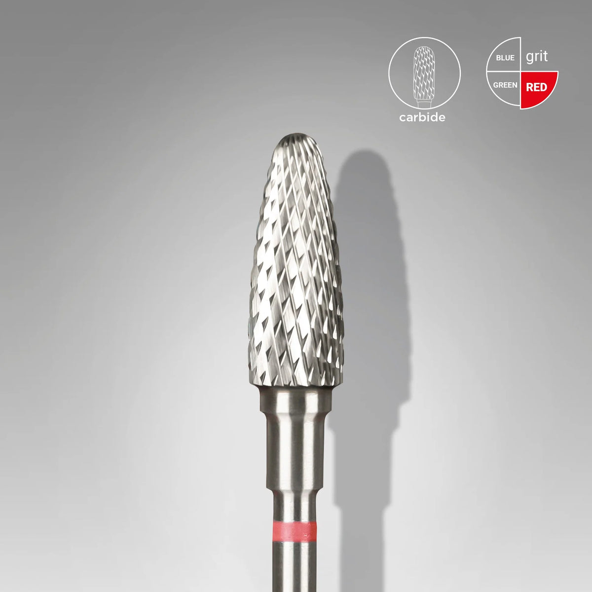 STALEKS EXPERT Fresa in metallo duro a grani di mais rossa, diametro 5 mm, parte lavorativa 13 mm