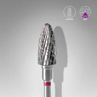 STALEKS EXPERT Fresa in metallo duro a mais viola, diametro 6 mm, parte lavorativa 14 mm
