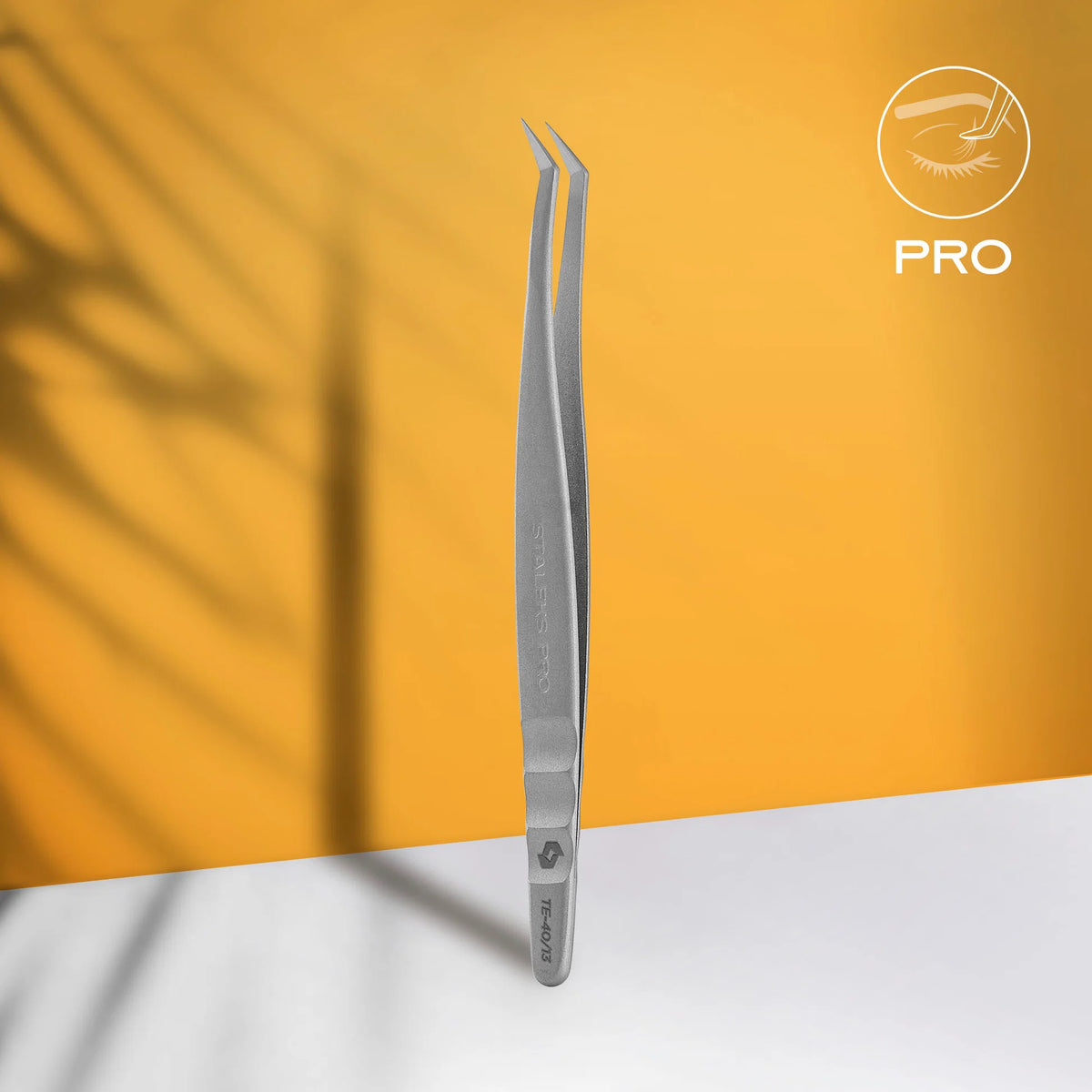 STALEKS EXPERT 40 TYPE 13 Pinzetta professionale con tacche per allungamento delle ciglia, a forma di L, 40°
