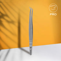 STALEKS EXPERT 40 TYPE 13 Pinzetta professionale con tacche per allungamento delle ciglia, a forma di L, 40°