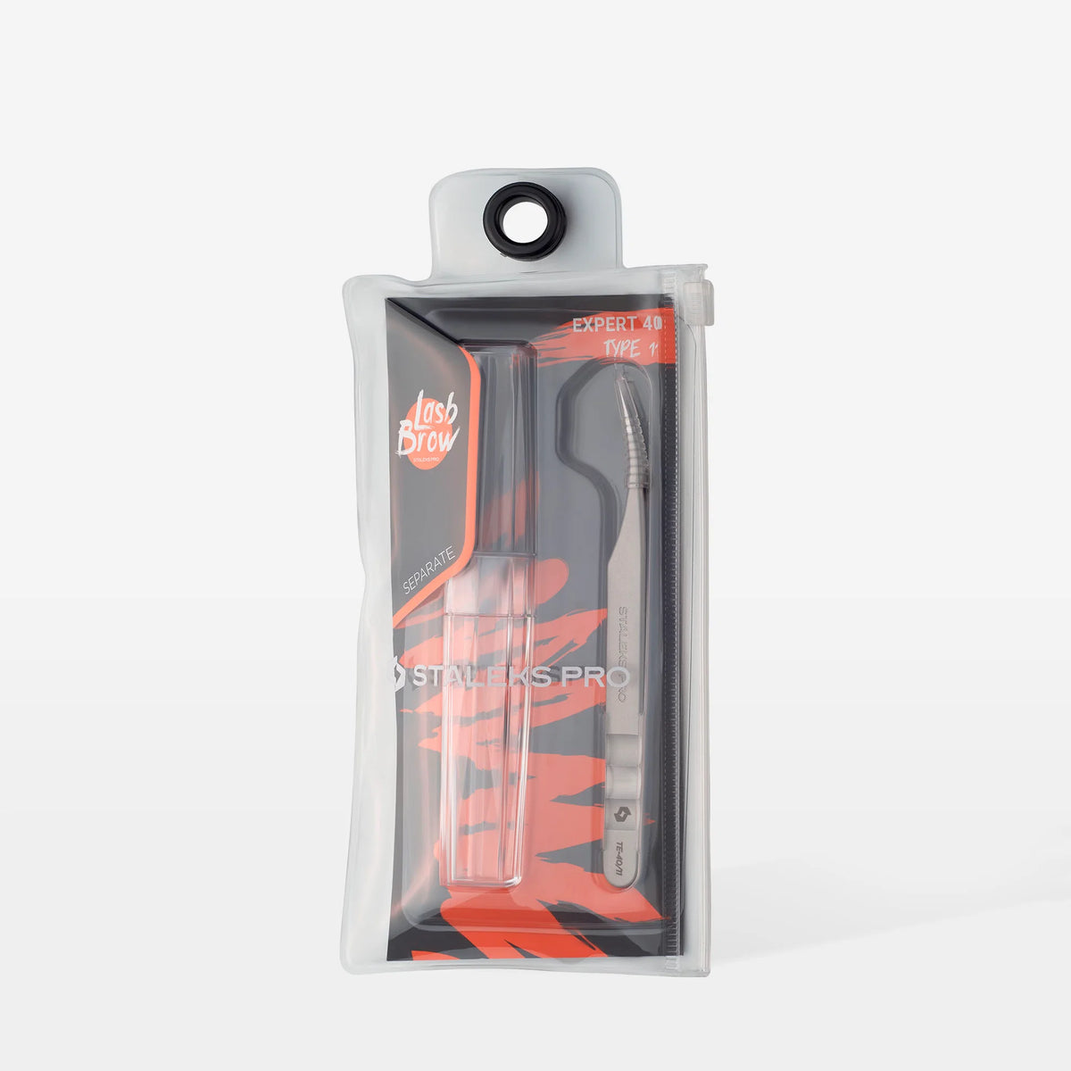 STALEKS EXPERT 40 TYPE 11 Pinzetta professionale con tacche per allungamento delle ciglia, curva