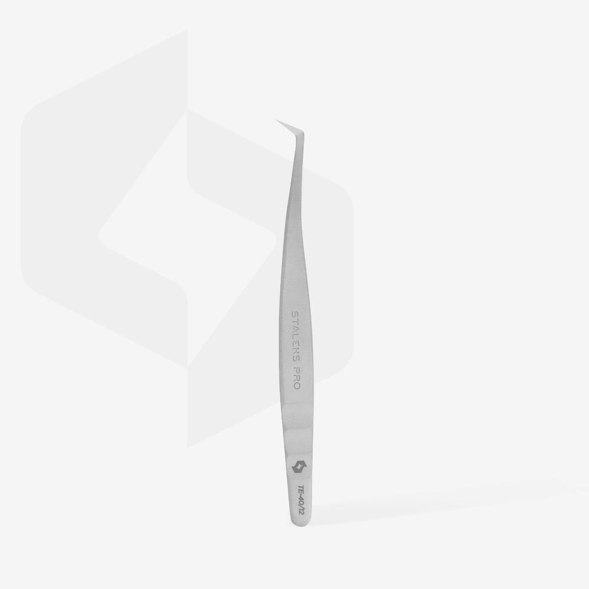 STALEKS EXPERT 40 TYPE 12 Pinzetta professionale con tacche per allungamento delle ciglia, a forma di L, 65°