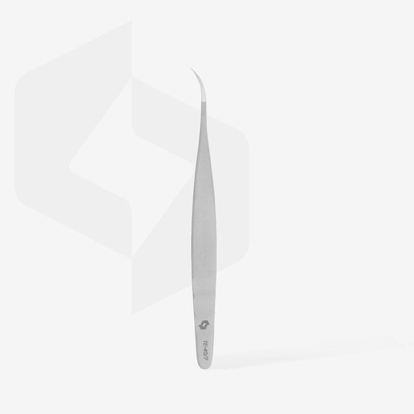 STALEKS EXPERT 40 TYPE 7 Pinzetta professionale con tacche per allungamento delle ciglia, curva