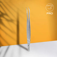 STALEKS EXPERT 40 TYPE 7 Pinzetta professionale con tacche per allungamento delle ciglia, curva
