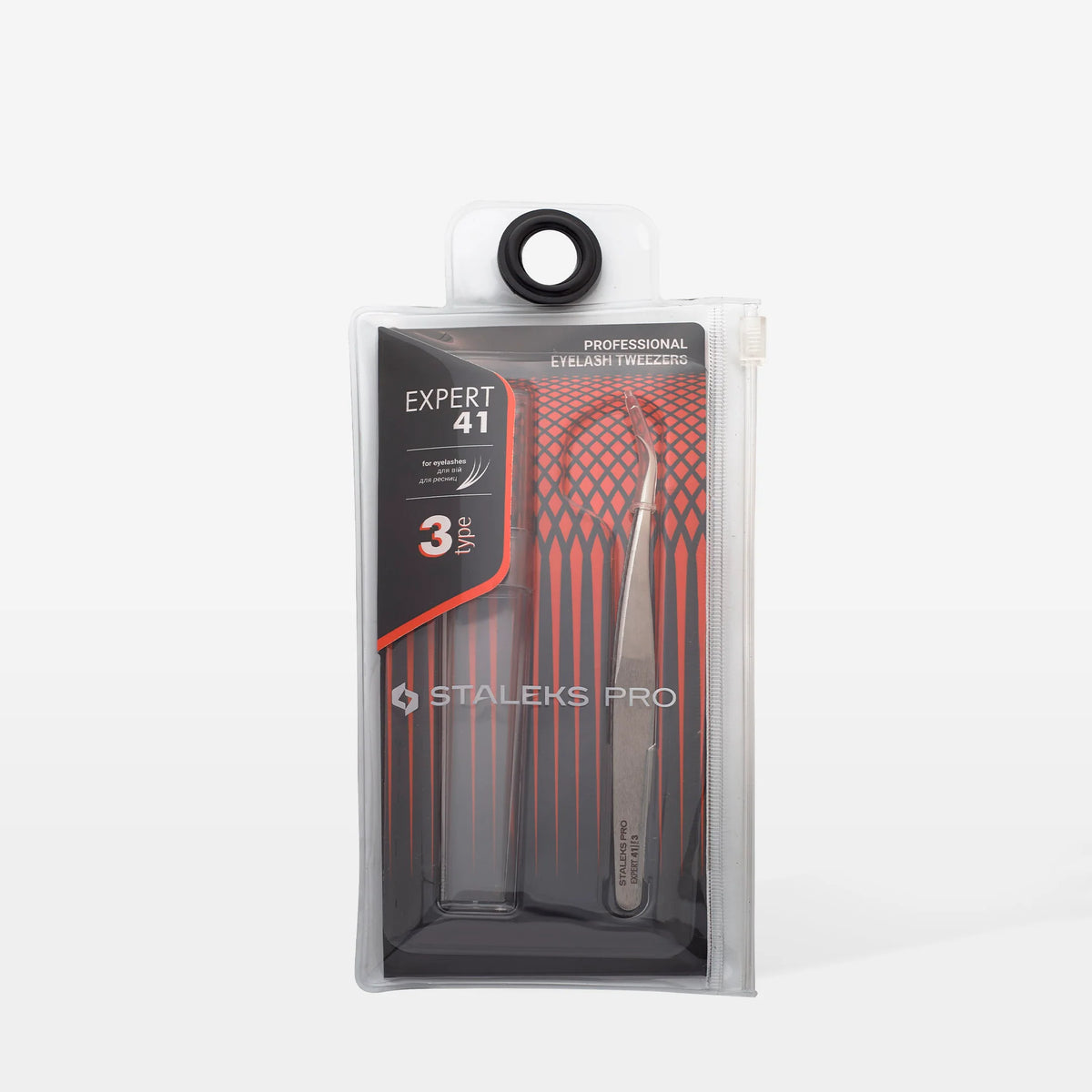 STALEKS EXPERT 41 TYPE 3 Pinzetta professionale con tacche per allungamento delle ciglia, curva