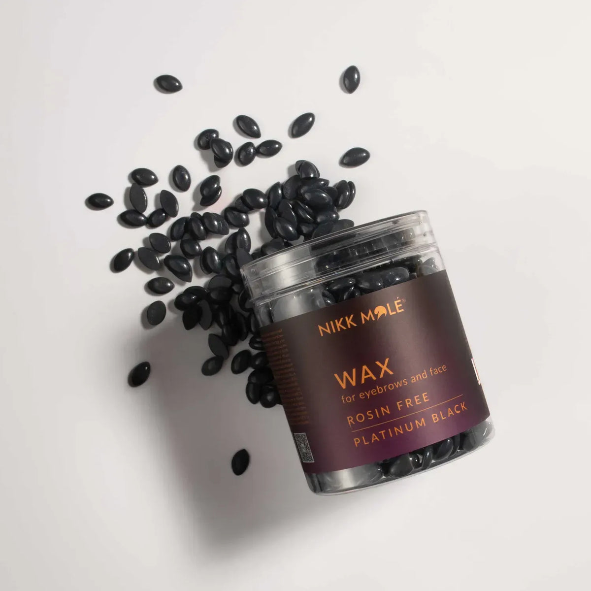 Cera granulare Nikk Mole per sopracciglia e viso, nero platino, 100 g