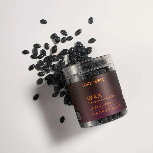 Cera granulare Nikk Mole per sopracciglia e viso, nero platino, 100 g